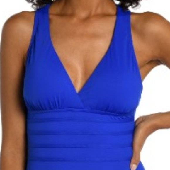 LA BLANCA "Sapphire" Strappy-Back Tummy-Control Swimsuit NEW W… - Picture 2 of 14